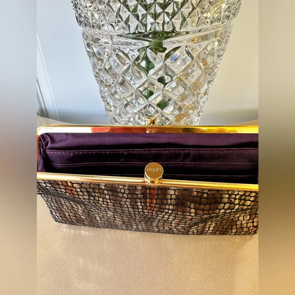 New HOBO The Original Embossed Mixed Metallic Scales Wallet - Picture 7 of 12